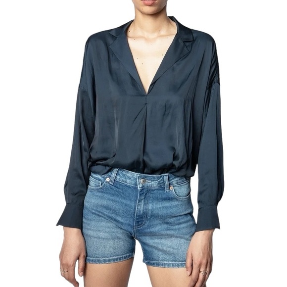 Zadig & Voltaire Tops - Zadig & Voltaire drop shoulder long sleeve blouse size S excellent condition